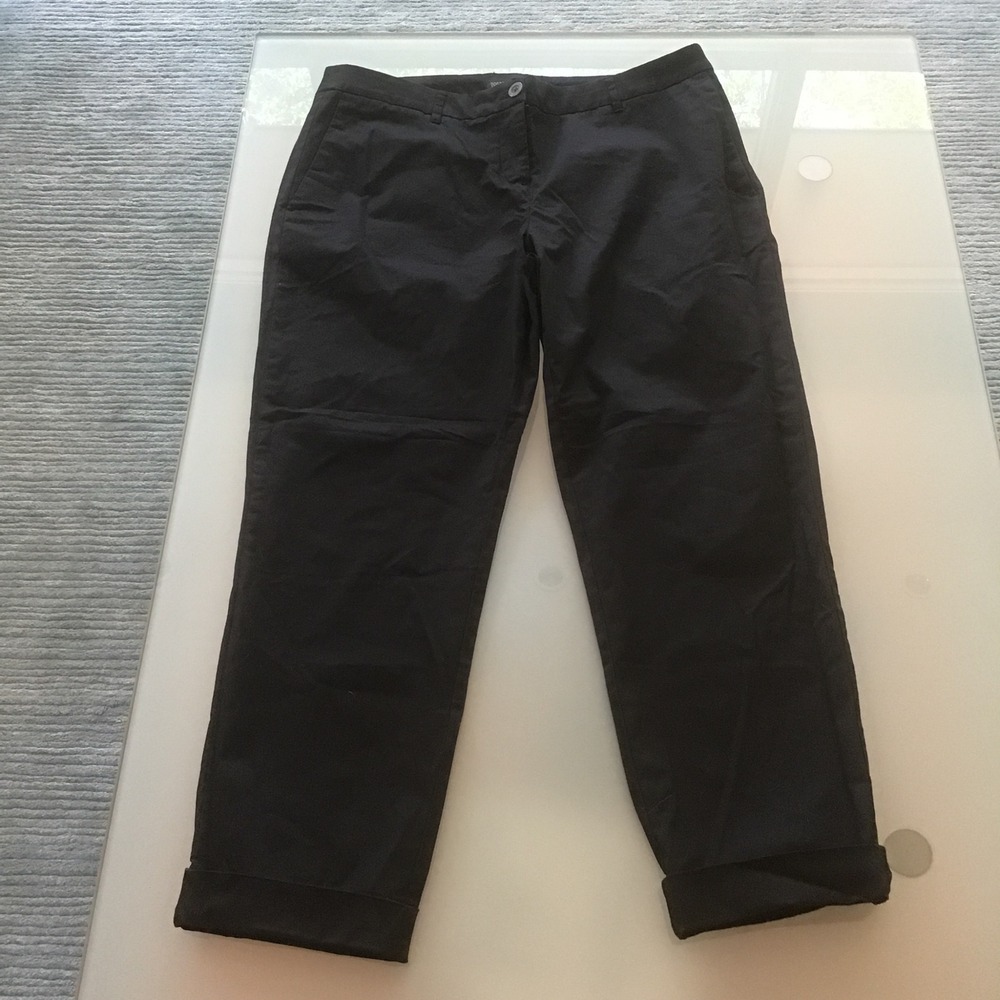 Wildfang The Essential Trouser Black Straight Leg Cuffed Pants Size 14 WP4500/X